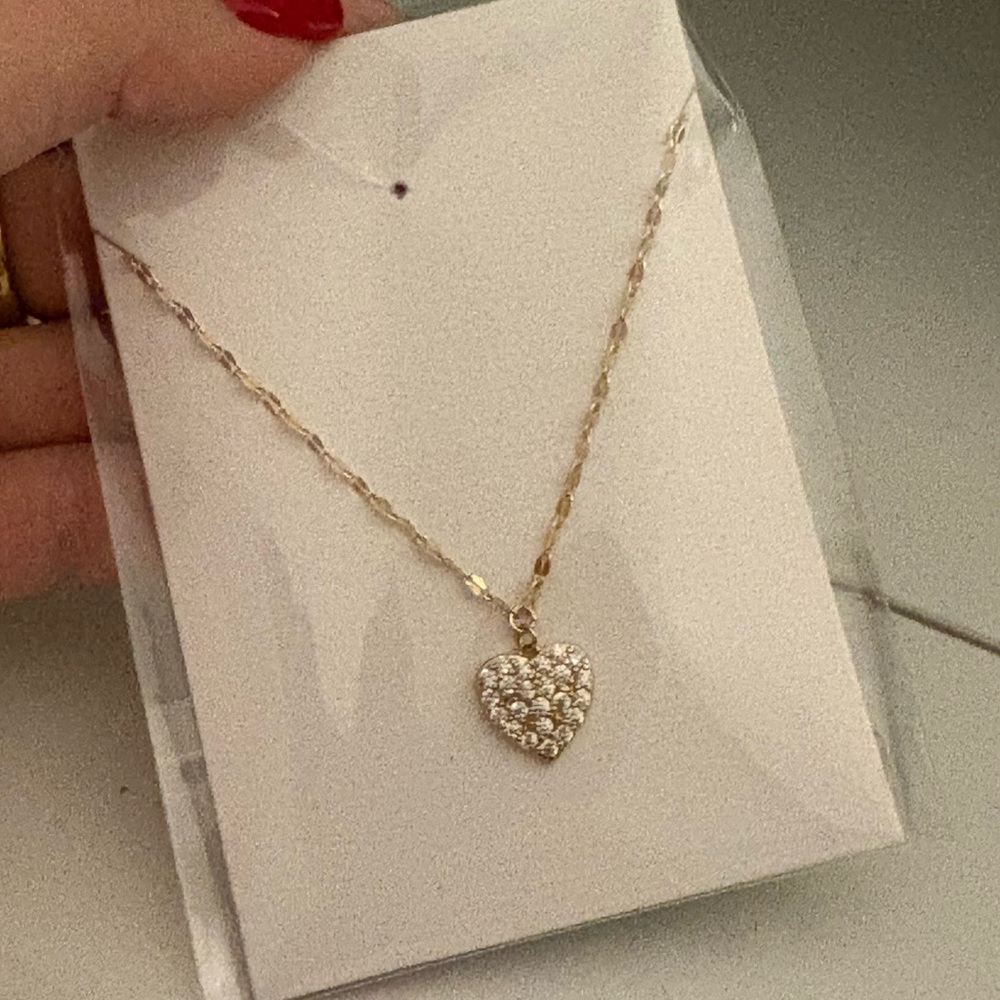 Dry Goods Gold Heart Necklace with Crystal Accents